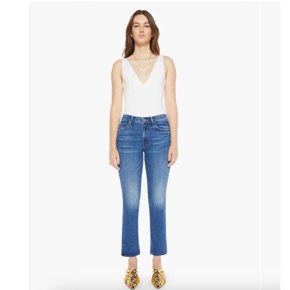 Mother Denim The Insider Flood Over the Top Size 30 Blue Jeans Boot Cut Stretchy - Picture 14 of 15